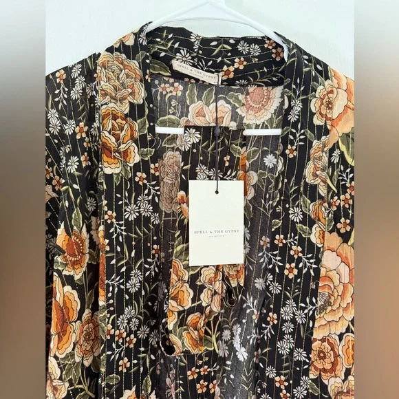 SPELL Mystic Nightfall Short Robe Kimono size M/L New with Tags - Picture 7 of 12